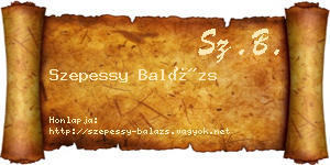 Szepessy Balázs névjegykártya