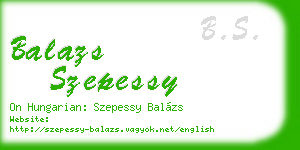 balazs szepessy business card